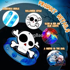 10 cái Vòng Tay LED Halloween - Phụ Kiện Tiệc Tùng Chiếu Sáng Dơi Ma, Bí Ngô, Nhện - Thêm Không Khí Lễ Hội