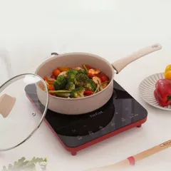 Chảo Sâu Lòng Tefal Delight 24cm - Chống Dính Khỏe, Đáy Dẫn Từ Siêu Tốc, Vung Kính, Dùng Được Trên Mọi Loại Bếp