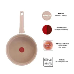 Chảo Sâu Lòng Tefal Delight 24cm - Chống Dính Khỏe, Đáy Dẫn Từ Siêu Tốc, Vung Kính, Dùng Được Trên Mọi Loại Bếp