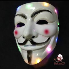 Mặt Nạ Hacker Anonymous Trắng Đen - Đạo Cụ Cosplay Halloween Thiết Kế V for Vendetta, Phụ Kiện Thời Trang Vui Nhộn