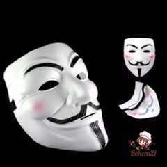 Mặt Nạ Hacker Anonymous Trắng Đen - Đạo Cụ Cosplay Halloween Thiết Kế V for Vendetta, Phụ Kiện Thời Trang Vui Nhộn