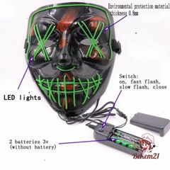 Mặt Nạ Hóa Trang Halloween LED Độc Đáo 10 Màu - Phụ Kiện Đi Tiệc, Sự Kiện, Sinh Nhật, Đèn Flash Thú Vị