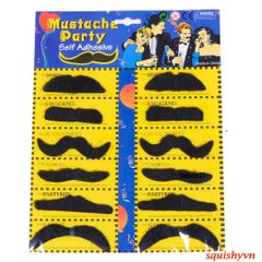 Bộ 12 Miếng Dán Râu Giả Thời Trang Độc Đáo Cho Nam Nữ - Phong Cách Quái Đản, Thích Hợp Cho Bữa Tiệc