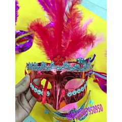 Mặt Nạ Lông Vũ Nửa Mặt Hóa Trang Cho Nam Nữ - Phụ Kiện Halloween Lễ Hội Tiệc Tùng, Cosplay Sang Trọng, Chất Liệu Nhựa