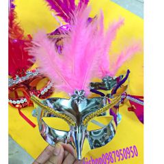 Mặt Nạ Lông Vũ Nửa Mặt Hóa Trang Cho Nam Nữ - Phụ Kiện Halloween Lễ Hội Tiệc Tùng, Cosplay Sang Trọng, Chất Liệu Nhựa
