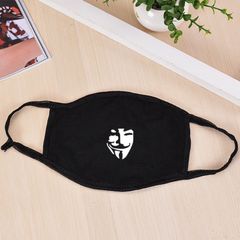 Khẩu Trang Vải In Hình Hacker Anonymous Đen - Kháng Khuẩn Cotton Anime/Manga Thời Trang Unisex, Chống Bụi
