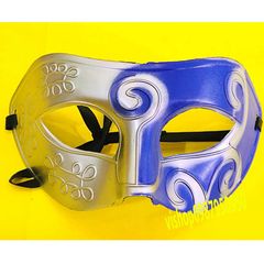 Mặt Nạ Nửa Mặt Bạc Phối Xanh Cổ Điển - Phụ Kiện Hóa Trang Halloween, Tiệc Tùng, Lễ Hội, Dây Đeo Rẻ Chất Lượng