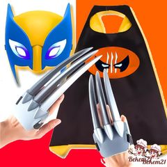 Mặt Nạ Hóa Trang Kinh Dị Halloween Hình Sói Đen - Áo choàng móng vuốt cho nam nữ, Phụ Kiện Tiệc Tùng Thú Vị