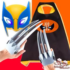 Mặt Nạ Hóa Trang Kinh Dị Halloween Hình Sói Đen - Áo choàng móng vuốt cho nam nữ, Phụ Kiện Tiệc Tùng Thú Vị