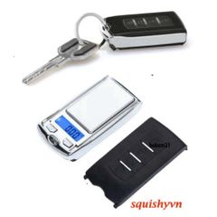 Cân Tiểu Ly Điện Tử Mini Móc Khóa Chính Xác 200g - Thiết Kế Remote Siêu Nhỏ Gọn, Độ Chia 0.01g, Màn Hình LCD Sáng Nền Xanh