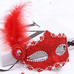 Mặt Nạ Dạ Hội Lông Vũ Đính Đá - Phụ Kiện Cosplay Halloween Mẫu Con Bướm Đẹp Cho Tiệc Tùng Và Sự Kiện