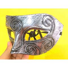 Mặt Nạ Nửa Mặt Bạc Si Cổ Điển - Phụ Kiện Halloween Thời Trang Đẹp Cho Tiệc Hóa Trang, Sự Kiện, Lễ Hội
