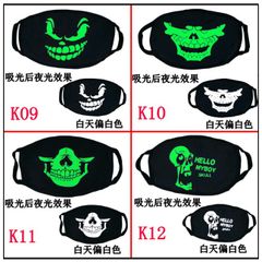 Khẩu Trang Dạ Quang Phát Sáng Vải Cotton Hình Đầu Lâu Cool - Khẩu Trang Anime Naruto, One Piece, Attack on Titan