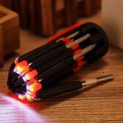 Bộ Tua Vít Đèn Pin Đa Năng 6 in 1 - Công Cụ Sửa Chữa Laptop, Điện Thoại, Linh Kiện Điện Tử Tiện Dụng, Nhỏ Gọn, Chống Trượt