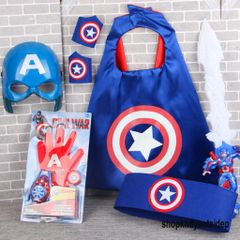 Bộ Phục Trang Đội Trưởng Mỹ Captain America - Khiên và Áo Kiếm Siêu Anh Hùng Cho Bé Trai Và Bé Gái, Thời Trang Halloween