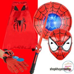 Bộ Đồ Người Nhện Cho Bé - Áo Choàng Siêu Anh Hùng Cosplay Halloween - Set Thời Trang Cho Trẻ Em 90-130cm