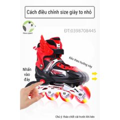 Giày trượt patin phát sáng Sport cao cấp điều chỉnh kích cỡ cho trẻ em và người lớn - Mẫu mới 2020, Ấn tượng, An toàn