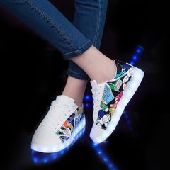Giày Phát Sáng Led 7 Màu Graffiti Gradient - Đế Chống Nước, Thời Trang Nam Nữ, 11 Chế Độ Chiếu Sáng, Sạc Thoải Mái