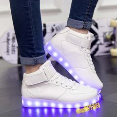 Giày Cao Cổ Phát Sáng LED 7 Màu Hàn Quốc - Giày Thời Trang Nam Nữ Chống Nước, Có 8 Chế Độ Sáng, Phù Hợp Đi Chơi, Tiệc Tùng