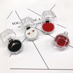 Hộp Đựng Nhẫn Hình Răng Nan Giả - Hộp Trang Sức Tròn Đựng Hoa Tai, Nhẫn - Tùy Chọn Màu Đen, Trắng, Đỏ, Chất Liệu Acrylic