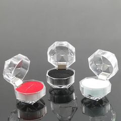 Hộp Đựng Nhẫn Hình Răng Nan Giả - Hộp Trang Sức Tròn Đựng Hoa Tai, Nhẫn - Tùy Chọn Màu Đen, Trắng, Đỏ, Chất Liệu Acrylic