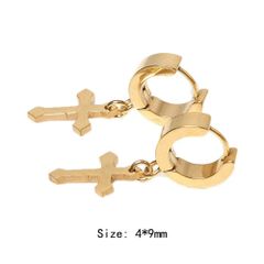 Khuyên tai hình thánh giá thời trang bằng thép titan - Trang sức cá tính cho phong cách độc đáo