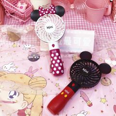Quạt Cầm Tay Mini Mickey Minnie Dễ Thương - Quạt USB Sạc Lại Với Đèn LED, 3 Chế Độ Gió, Tiện Dụng Cho Ngày Hè
