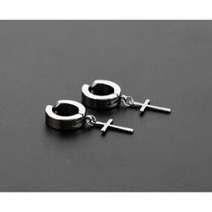 Khuyên Kẹp Titan Đặc Biệt Không Dị Ứng - Kiểu Dáng Hình Học Sang Trọng Dành Cho Nam Nữ, Bạc Sáng, Không Gỉ, Độ Bền Cao