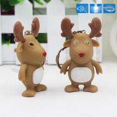 Móc Khóa Tuần Lộc Giáng Sinh Phát Sáng LED Có Âm Thanh - Phụ Kiện Thời Trang Độc Đáo Để Tiệc Tùng và Quà Tặng Fandom