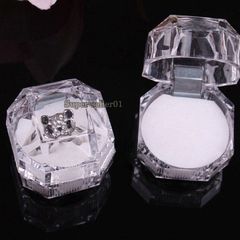 Hộp Đựng Răng Nan H và Nhẫn Tròn - Màu Đen, Trắng, Đỏ - Hộp Trang Sức Acrylic Chất Lượng Cao 4x4cm