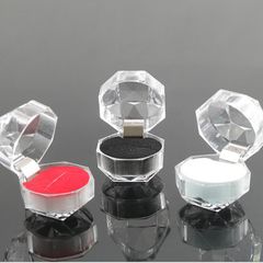 Hộp Đựng Răng Nan H và Nhẫn Tròn - Màu Đen, Trắng, Đỏ - Hộp Trang Sức Acrylic Chất Lượng Cao 4x4cm