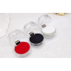 Hộp Đựng Răng Nan H và Nhẫn Tròn - Màu Đen, Trắng, Đỏ - Hộp Trang Sức Acrylic Chất Lượng Cao 4x4cm