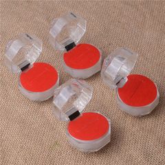 Hộp Đựng Răng Nan H và Nhẫn Tròn - Màu Đen, Trắng, Đỏ - Hộp Trang Sức Acrylic Chất Lượng Cao 4x4cm