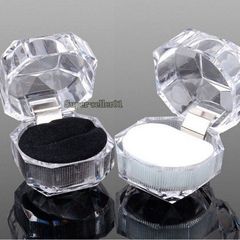 Hộp Đựng Răng Nan H và Nhẫn Tròn - Màu Đen, Trắng, Đỏ - Hộp Trang Sức Acrylic Chất Lượng Cao 4x4cm