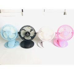 Quạt Tích Điện Kẹp Đa Năng 360 Độ cho Bàn Học, Nôi Bé và Xe Hơi - 3 Tốc Độ Gió, Thời Gian Sử Dụng 60h