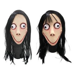 Mặt nạ quái vật Momo Halloween độc đáo - Mặt nạ cao su hề ma quái IT và Valak, trang trí lễ hội, quà tặng thú vị