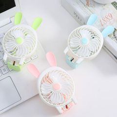 Quạt Cầm Tay Tai Thỏ Mini - Quạt Sạc Pin USB 3 Chế Độ, Đèn Pin LED, Phù Hợp Điểm Bán và Du Lịch, Màu Sắc Ngẫu Nhiên
