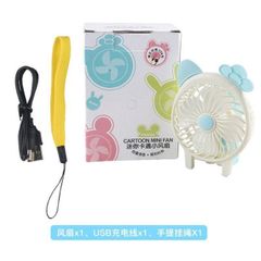 Quạt Cầm Tay Tai Thỏ Mini - Quạt Sạc Pin USB 3 Chế Độ, Đèn Pin LED, Phù Hợp Điểm Bán và Du Lịch, Màu Sắc Ngẫu Nhiên