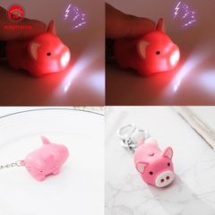 Móc Khóa Hình Con Heo Phát Sáng Đèn LED Có Nhạc - Móc Khóa Dễ Thương 3 Trong 1 Đèn Pin và Giải Trí Cho Fan Thú Cưng