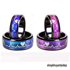 Nhẫn Đổi Màu Theo Cảm Xúc Nhịp Tim - Moodring Thay Đổi Màu Sắc Tâm Trạng - Trang Sức Độc Đáo Hợp Kim Quà Tặng Ý Nghĩa
