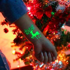Hình Xăm Dán Tạm Thời Phát Sáng 21x15cm Phong Cách Giáng Sinh Noel - Tattoo Dễ Dàng Thay Đổi, Quà Tặng Ý Nghĩa