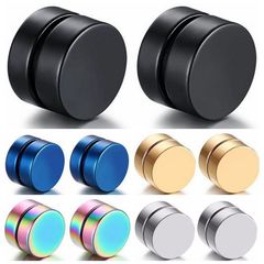 Khuyên Tai Nam Châm Thép Không Gỉ 8mm Dày - Trang Sức Thời Trang Cho Nam - Phong Cách Hipster, Dễ Dàng Đeo