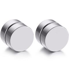 Khuyên Tai Nam Châm Thép Không Gỉ 8mm Dày - Trang Sức Thời Trang Cho Nam - Phong Cách Hipster, Dễ Dàng Đeo
