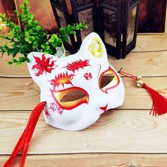 Mặt Nạ Nửa Mặt Hình Cáo - Mặt Nạ Hóa Trang Halloween Độc Đáo, PVC Chất Lượng Cao, Phong Cách Nhật Bản, Quà Tặng Tuyệt Vời