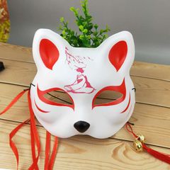 Mặt Nạ Nửa Mặt Hình Cáo - Mặt Nạ Hóa Trang Halloween Độc Đáo, PVC Chất Lượng Cao, Phong Cách Nhật Bản, Quà Tặng Tuyệt Vời