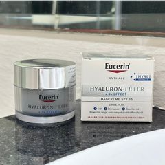 Kem Dưỡng Ẩm Eucerin Hyaluron-Filler SPF15 50ml - Dưỡng Da Khô, Giảm Nếp Nhăn, Bảo Vệ Da Ban Ngày, Cấp ẩm Sâu