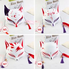 Mặt Nạ Cosplay Cáo Kitsune - 8 Mẫu Khác Nhau, Chất Liệu Nhựa Dẻo, Thích Hợp Cho Anime và Các Sự Kiện Hóa Trang