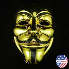 Mặt Nạ Vàng Mạ Bạc Hacker Guy Fawkes - Phụ Kiện Halloween, Lễ Hội, Trang Trí Độc Đáo, Quà Tặng Fan 