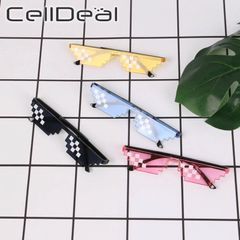 Kính Mát Thug Life Phong Cách Mosaic Đen UV400 - Kính Râm Cá Tính Cho Nam, Món Quà Hoạt Hình Thú Vị