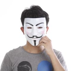Mặt Nạ Hacker Anonymous Trắng Cơ Bản - Mặt Nạ Cosplay Độc Đáo Cho Fan Hâm Mộ Văn Hóa Thời Trang Halloween